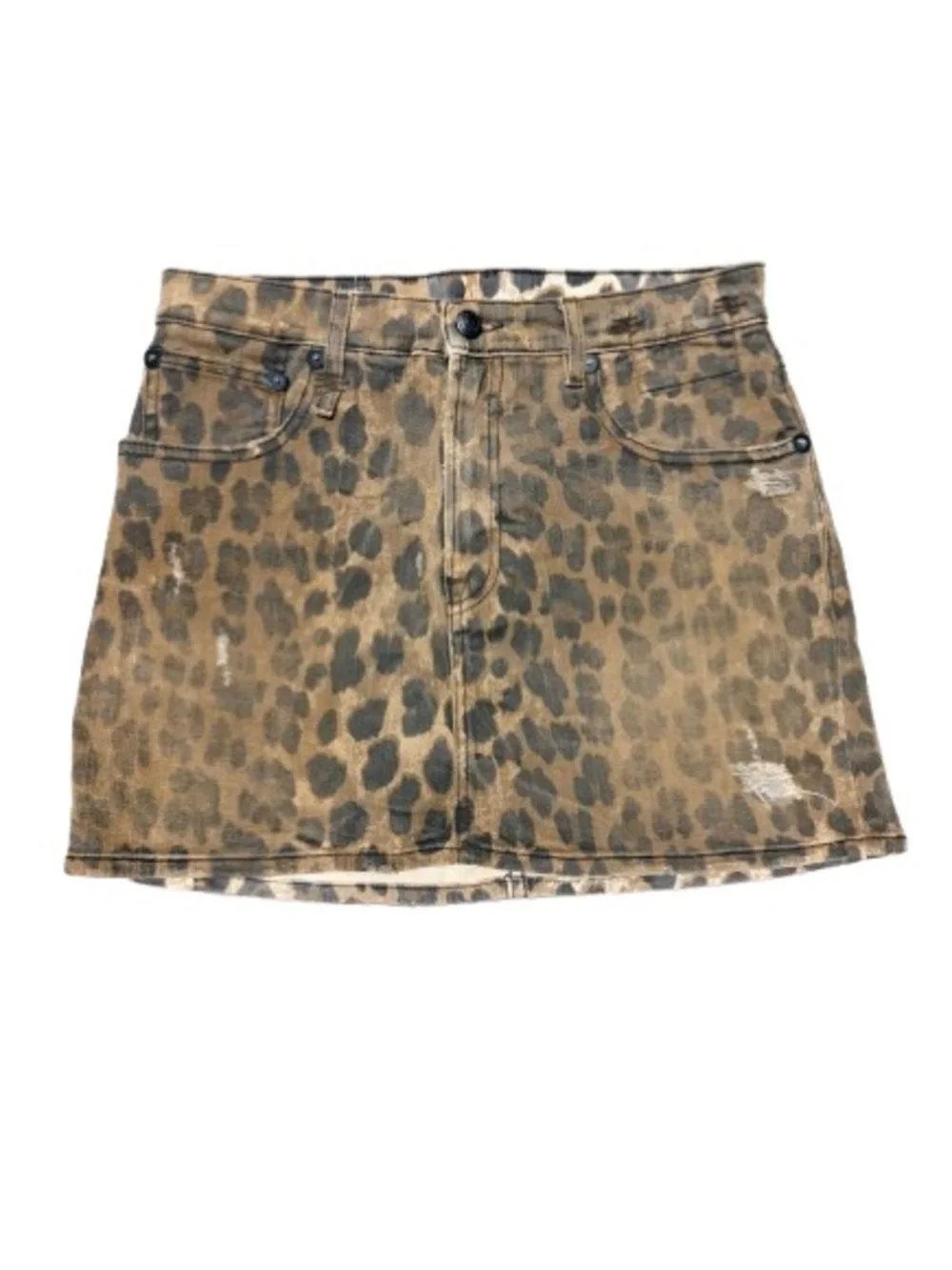 R13 Leopard Print High Rise Mini Skirt | Italian Made Japanese Fabric | Size 27 - Picture 2 of 9